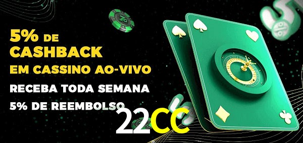 Promoções do cassino ao Vivo 22CC